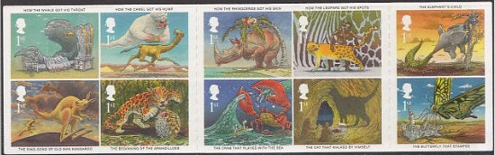 2002 Rudyard Kipling Dinosaurs - 10 First Class Stamps