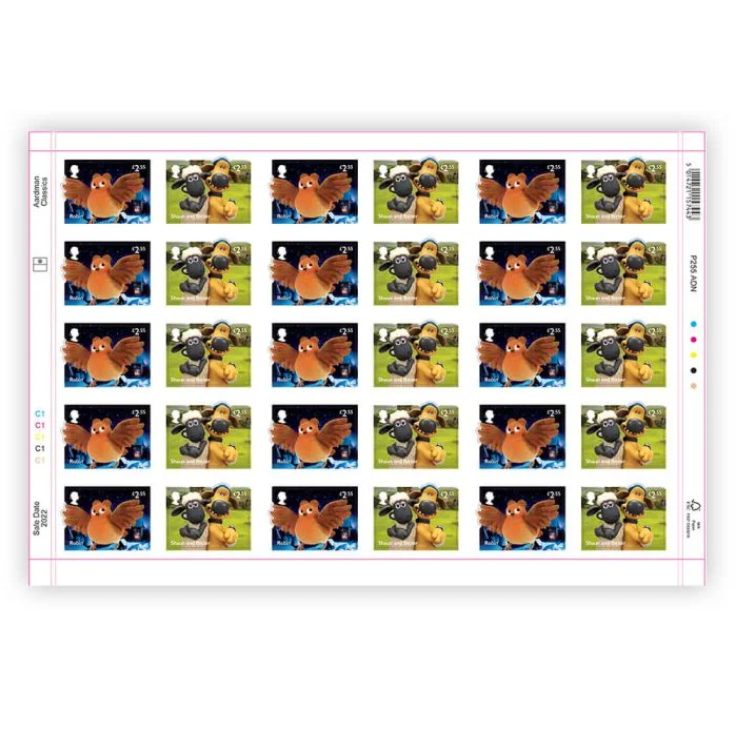 Aardman Classics £2.55 Sheet - 30 High Value Stamps