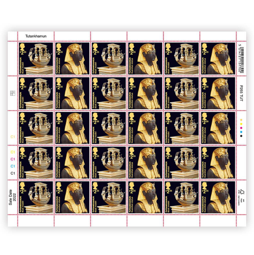 Tutankhamun £2.55 Sheet - 30 High Value Stamps